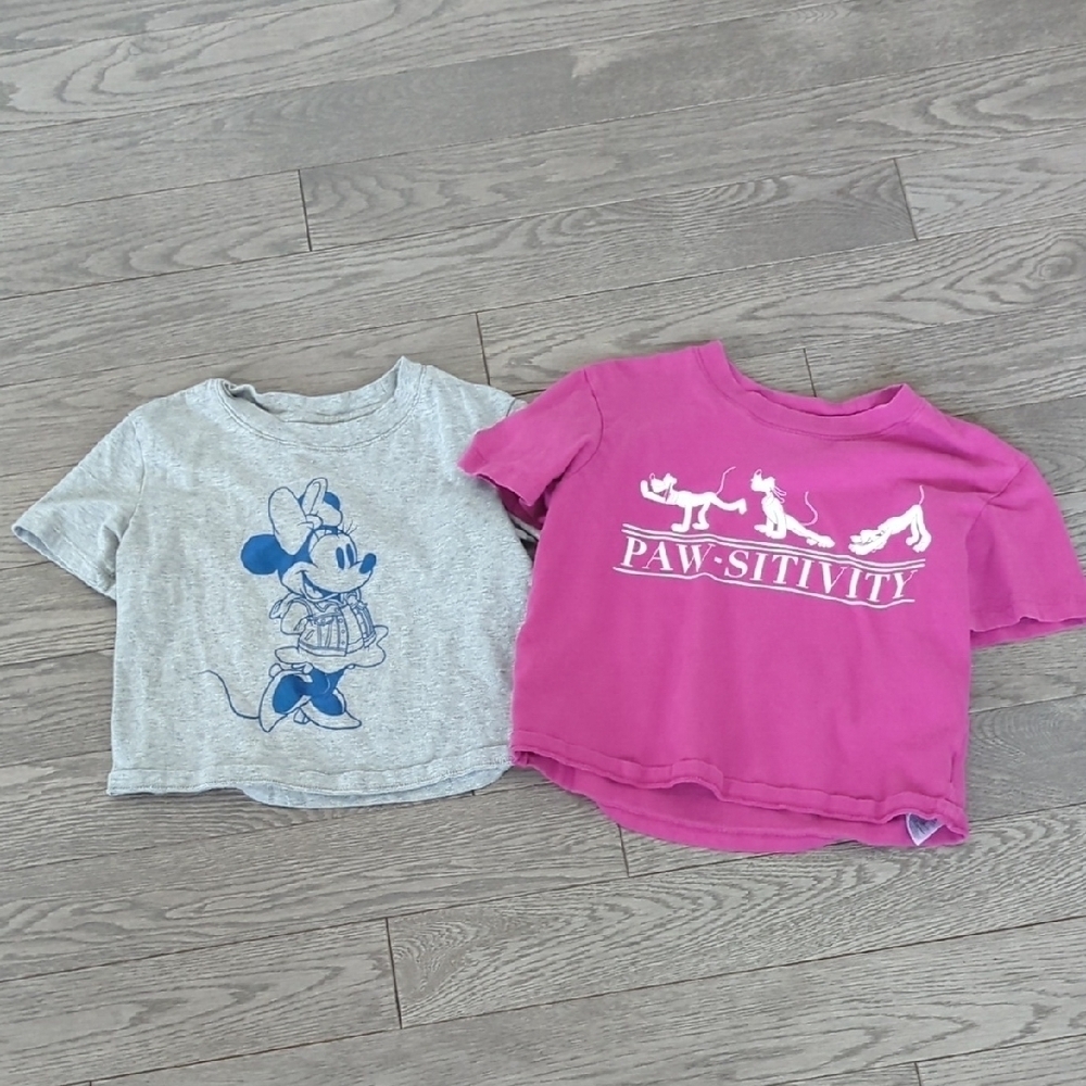 Gap Kids Disney Minnie Mouse Goofy Crop Graphic T-Shirts Size 8 Great Condition